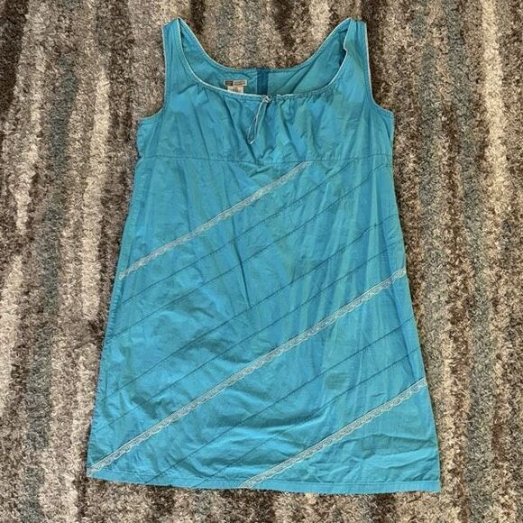 Vintage Faded Glory Y2K Turquoise Cotton Milkmaid Dress XL - Picture 1 of 5